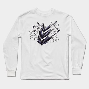 Gothic plant floral swirl and flourish nature lover Long Sleeve T-Shirt